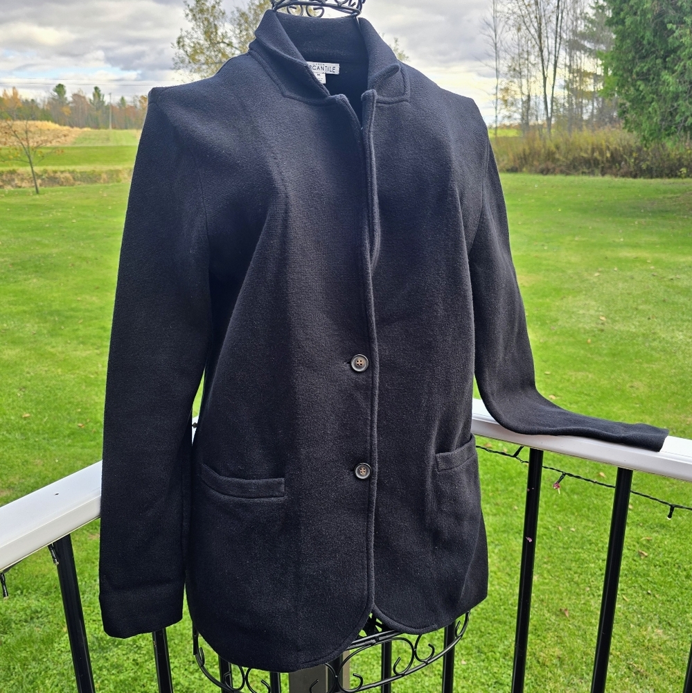 J Crew Mercantile Schoolboy Sweater Blazer, size M, Black, VGUC